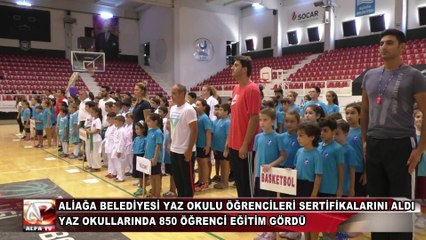 Aliağa Belediyesi Yaz Okulu Öğrencileri Sertifikalarını Aldı