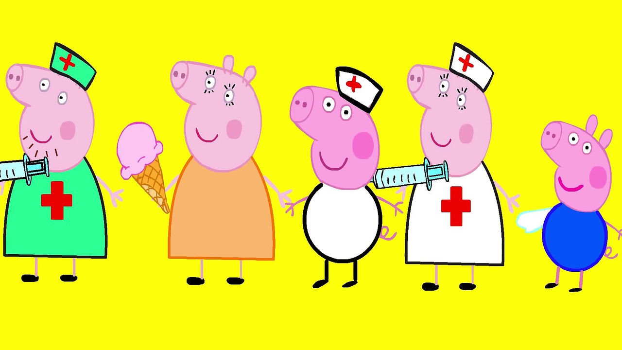 George Crying broke his hand Doctors Peppa Pig Finger Family Nursery Rhymes new episode Parody !