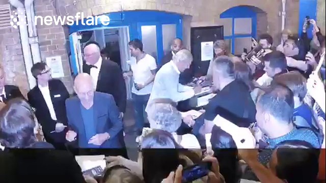 Sir Ian McKellen and Patrick Stewart meet fans after starring in No Man's Land