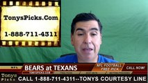 Houston Texans vs. Chicago Bears Free Pick Prediction NFL Pro Football Odds Preview 9-11-2016