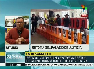 Gobierno de Colombia entrega restos de víctima del Holocausto de 1985