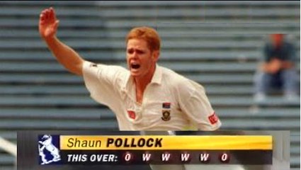 BEST OVER EVER IN CRICKET HISTORY | 0,W,W,W,W,0 | Shaun Pollock 4 Wickets in 4 Balls 1996