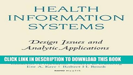 Download Video: New Book Health Information Systems: Design Issues and Analytic Applications