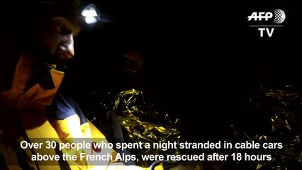 33 people spend night stuck in cable cars over Alps