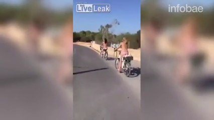 jeva que salio a montar bicicleta y de que forma