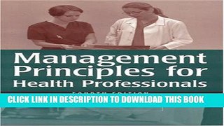New Book Management Principles for Health Professionals