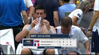 Novak Djokovic Rips Shirt In Frustration After Losing Set In U.S. Open Semis - YouTube