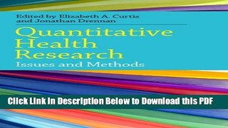 [PDF] Quantitative Health Research:: Issues And Methods Popular Online