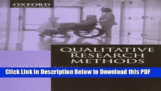 [Read] Qualitative Research Methods: A Health Focus Full Online