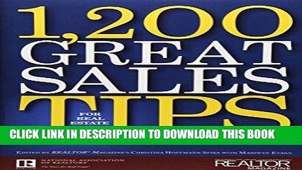 [PDF] 1,200 Great Sales Tips for Real Estate Professionals Full Online