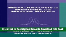 [Best] Meta-Analysis in Medicine and Health Policy (Chapman   Hall/CRC Biostatistics Series) Free