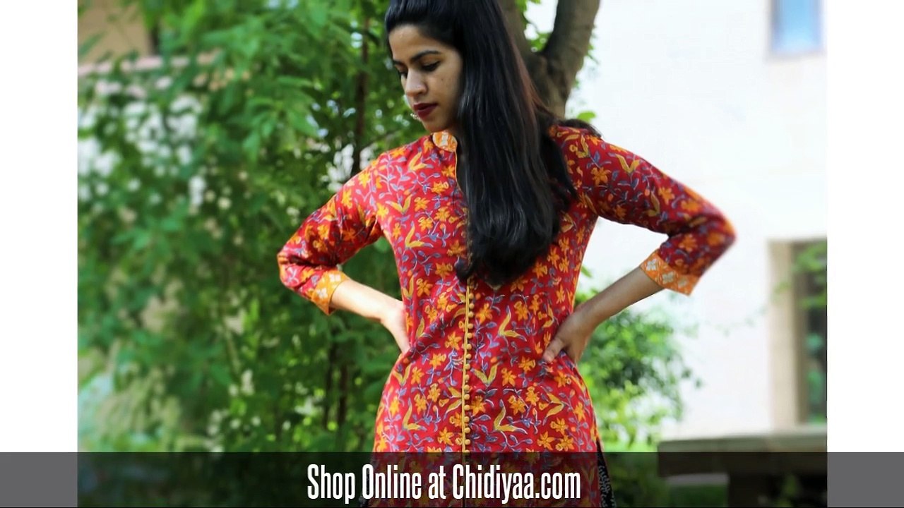 Designer Hand Block Printed Kurtis For  Womens Online