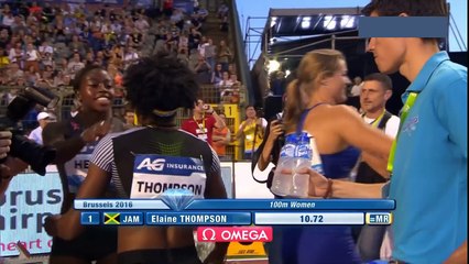 Elaine Thompson (Jamaica) wins 100m Women's HD Diamond League Brussels 2016