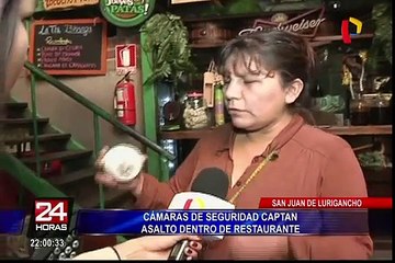 SJL: cámaras de seguridad captan robo en restaurante