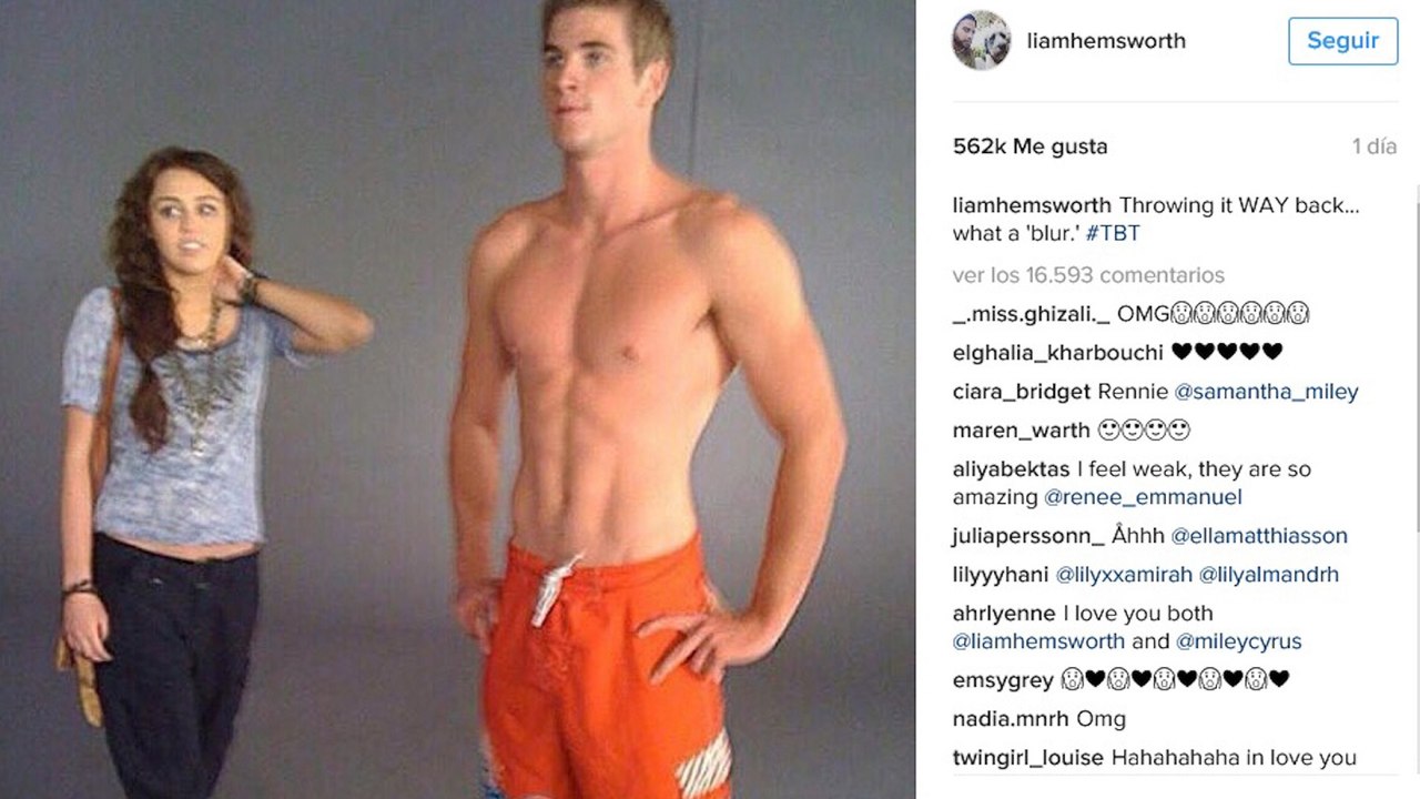 Liam Hemsworth recuerda viejos tiempos con Miley Cyrus