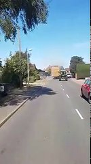 Fire Ball Tractor On Way Home From Work