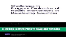 [PDF] Challenges of Programs Evaluation of Health Interventions in Developing Countries Full Online