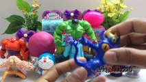 SURPRISE EGGS with PLAY DOH Surprise Toys,Shopkins,Hulk,big hero 6,Videos Egg Surprise Toys for Kids