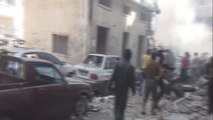 Suriye Ordusuna Ait Savaş Uçakları İdlib'in Merkezinde Çarşıya Hava Saldırısı Düzenledi