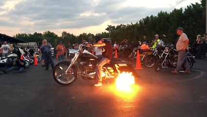 Garage Built Road King Throwing Flame