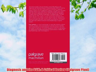 [PDF] Diagnosis and the DSM: A Critical Review (Palgrave Pivot) Full Online