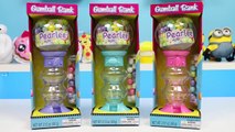 Pearlee Gumball Spiral Machines Teal, Purple, & Pink Gum Dispensers Candy & Coin Banks!