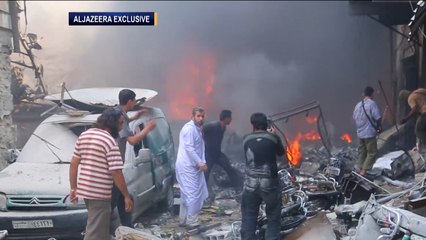 25 قتيلا بقصف روسي للسوق الرئيسي بإدلب