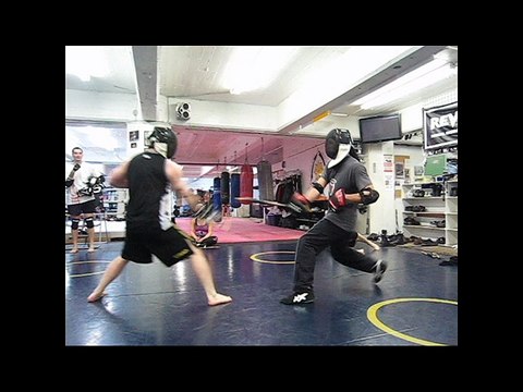 Eric VS Simon - Single Stick Sparring - February 4 - 2010