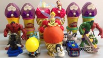 Disney Tinkerbell,surprise eggs PLAY DOH Surprise Toys for kids,Hulk,Marvel Avengers, Iron Man