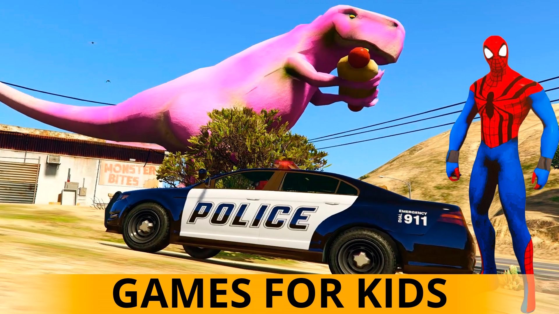 CARS Cartoon with Spiderman Police Car for Kids Nursery Rhymes Songs for Children