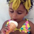 Cute Baby eating ice cream