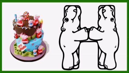 ABCDEFGHIJKLMNOPQRSTUVWXYZ song for children - chanson en anglais peppa pig cake