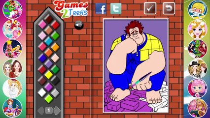 Wreck It Ralph Online Coloring - Girl Game Walkthrough - Video Games for Kids