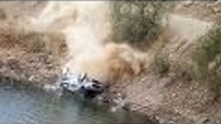 CRASHED WRC Car Barrel Rolled Into A Lake 2015