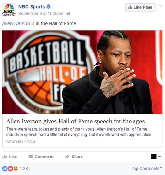 Social Media Posts alot of Love for Allen Iverson and his HOF Speech