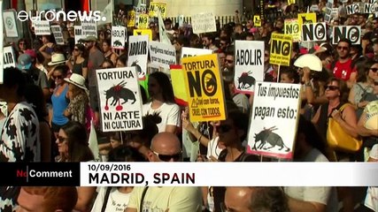 Madrid: Thousand protesters call for an ban on bullfighting