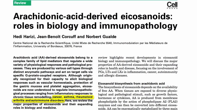 Inflammatory remarks about arachidonic acid