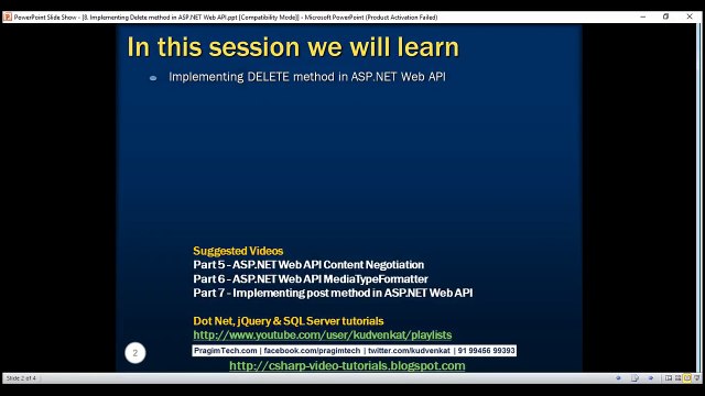 Implementing Delete method in ASP NET Web API