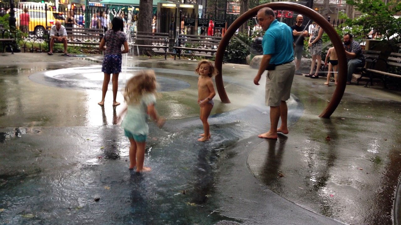 Jim & Bella playing in the Water at the park