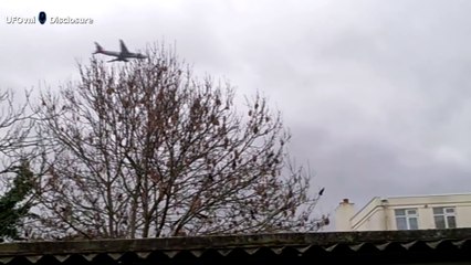 Black UFO Flying Over Airport London, Mar 26, 2016