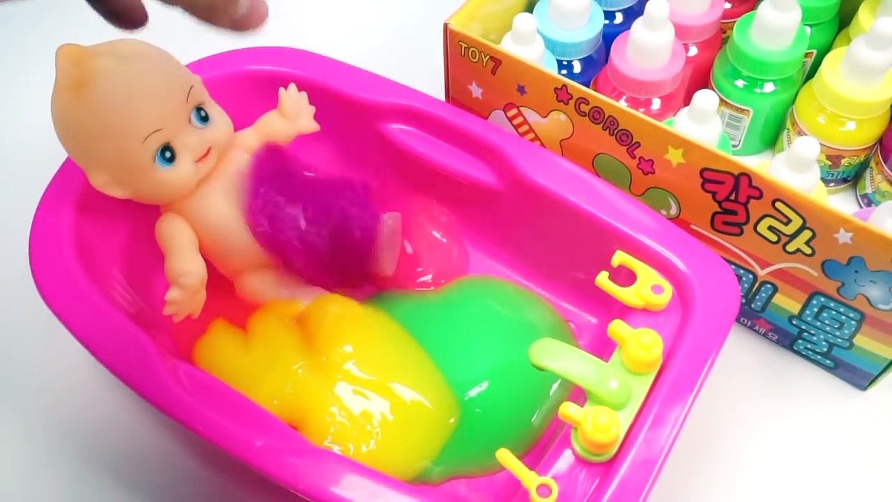 Numbers Counting Baby Doll Colours Slime Bath Time Fun And Creative Video