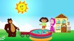 Masha And Dora Cry At Pool Party And The Bear Give Them Candy Pool - Best Cartoon For Kids
