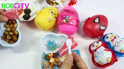 Vui với đồ chơi trẻ em bóc trứng Chim cánh cụt & trứng Socola Kinder và trứng người nhện - Robo TV