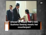 Ahead of Nepal PM's visit, Sushma Swaraj meets her counterpart