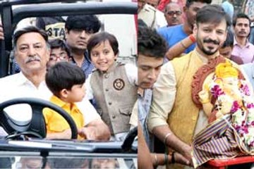 Vivek Oberoi and family bid goodbye to lord Ganesha