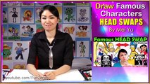 Drawing Famous Characters HEAD SWAP - Challenge Fun Art Video