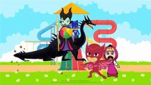 Masha and The Bear with PJ Mask eats Donuts Lollipop and Ice cream Gekko Romeo,Owlette and Catboy