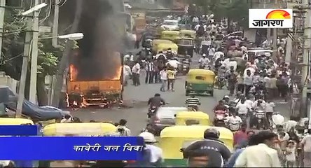 कावेरी जल विवाद को लेकर हिंसा जारी