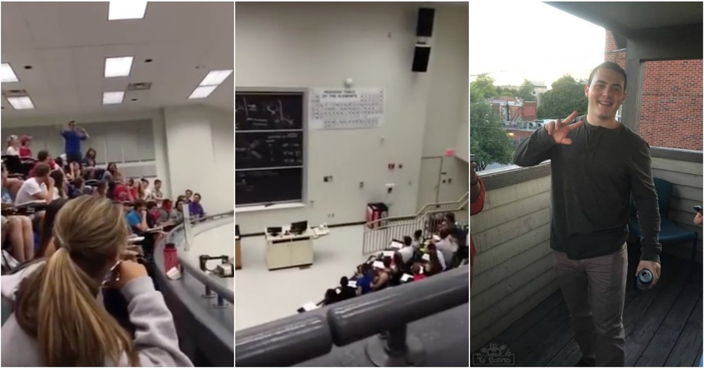 Aluno apostou com professor um cesto "impossível" para livrar toda a turma de um teste