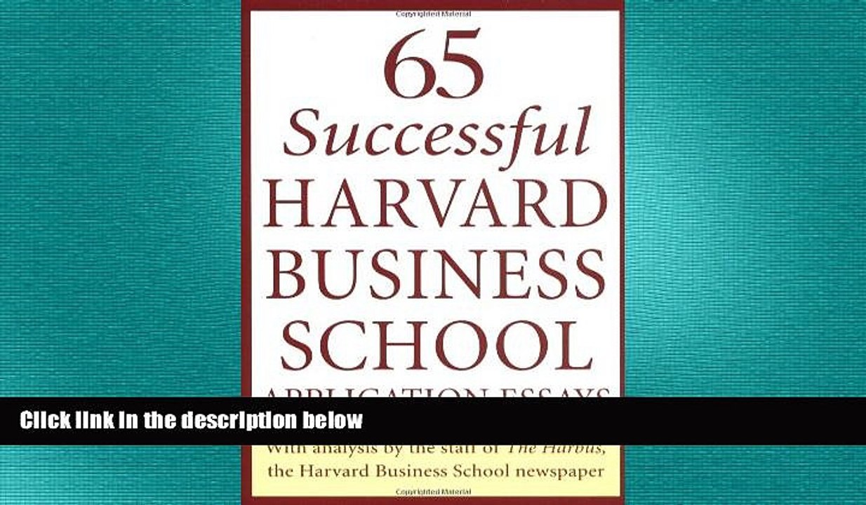 READ book  65 Successful Harvard Business School Application Essays: With Analysis by the Staff